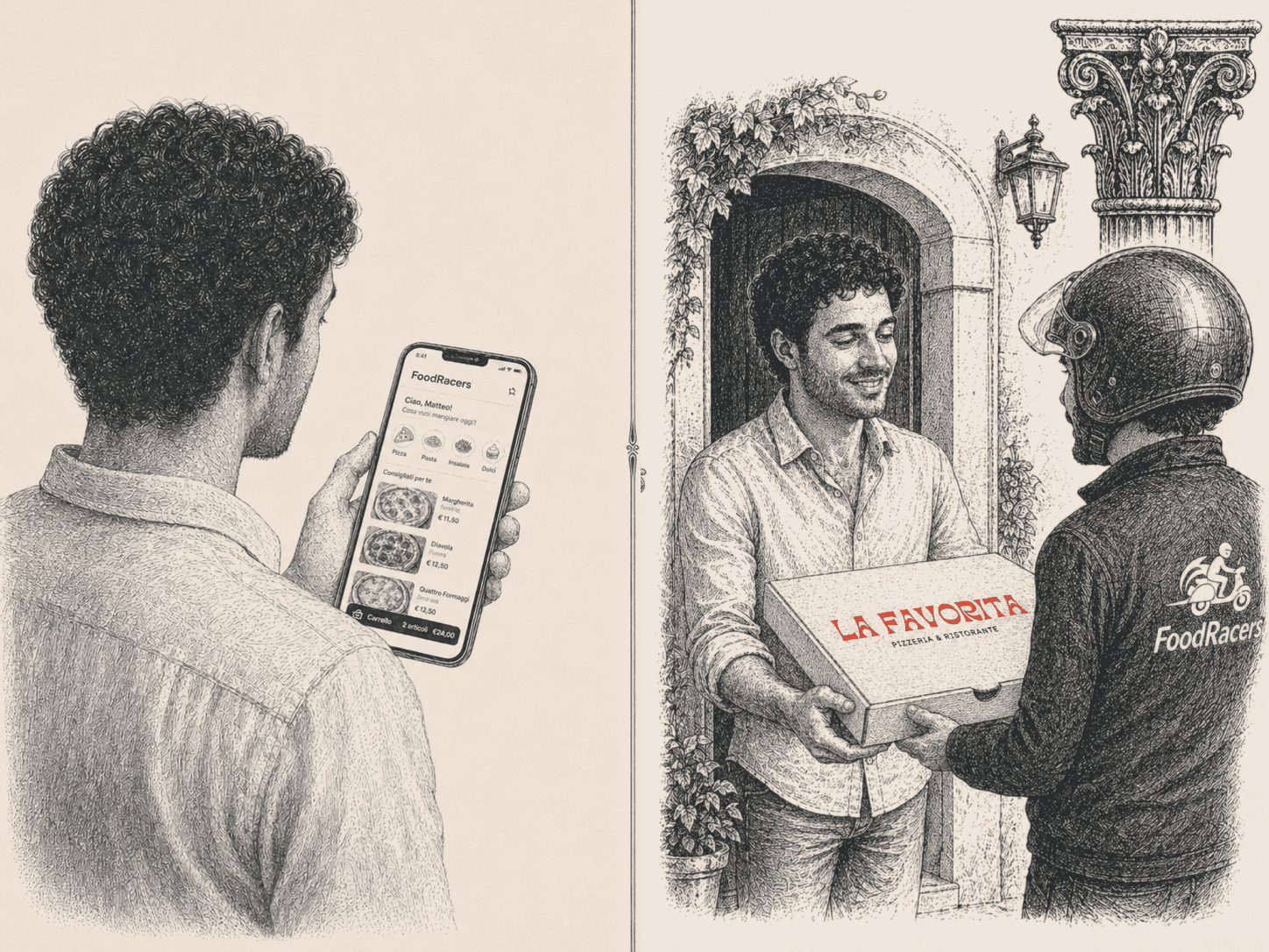 Ordine a domicilio con FoodRacers La Favorita